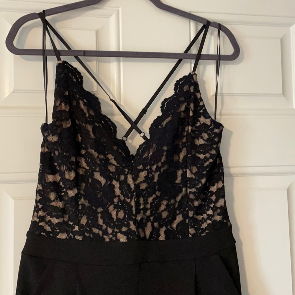 Express , black and nude lace jumpsuit , size medium , comfortable and light
